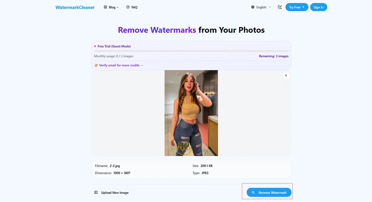 AI automatic recognition and watermark removal process